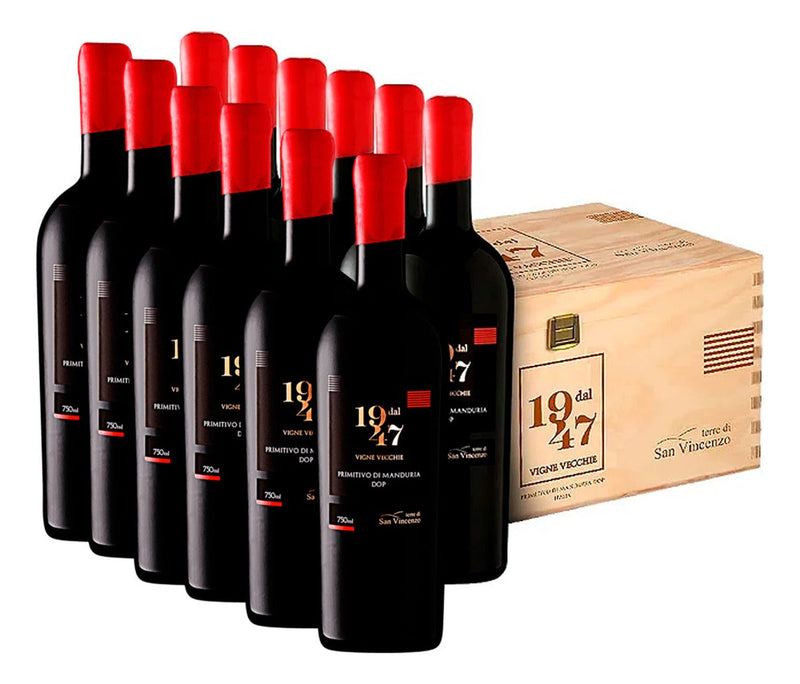 Kit 12 Garrafas Dal 1947 750ml +caixa De Madeira+saca Rolhas