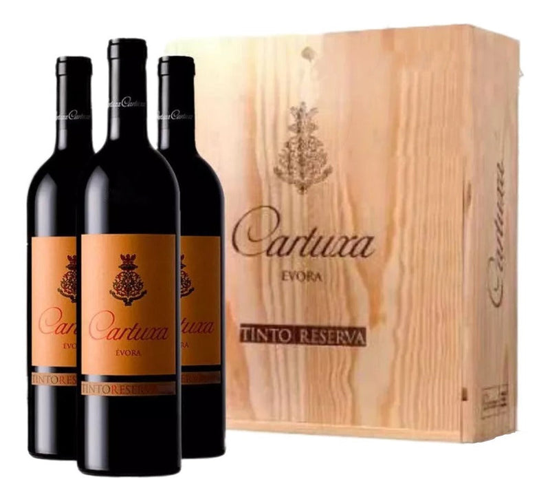 Vinho Tinto Cartuxa Reserva 3 Und + Caixa De Madeira