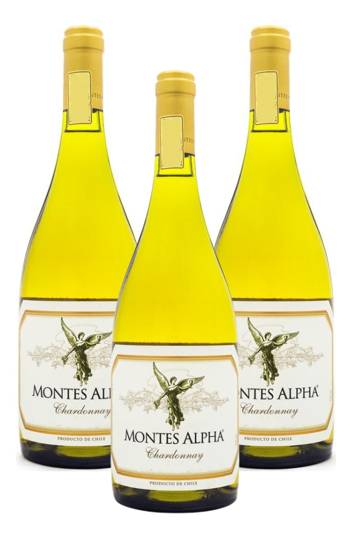 Kit 03 Un Vinho Chileno Montes Alpha Chardonnay 750ml