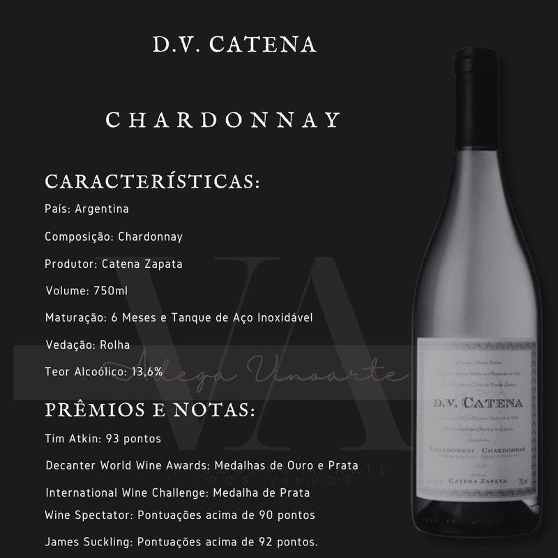 Kit  3 Vinhos Argentino Dv Catena Chardonnay  - 750ml