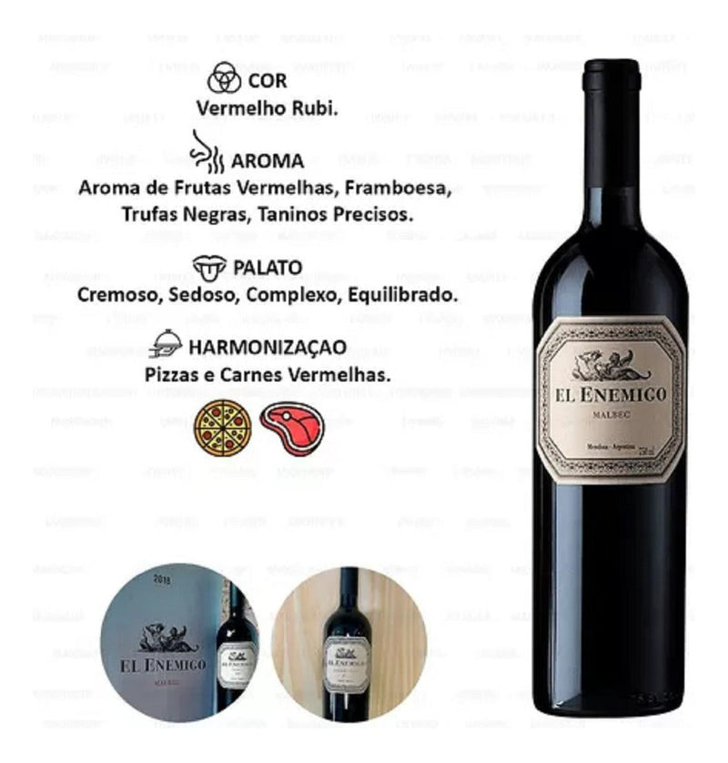 Vinho Tinto Argentino El Enemigo Malbec 750ml