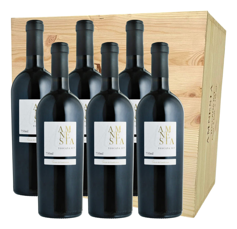 Vinho Amnesia Toscana 750ml Pack 06 Un Caixa De Madeira