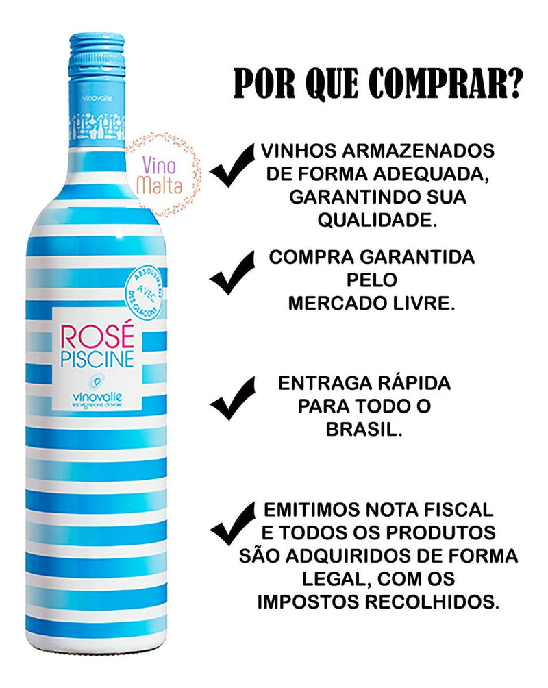 Vinho Francês Rosé Piscine Stripes Kit Com 6 Garrafas