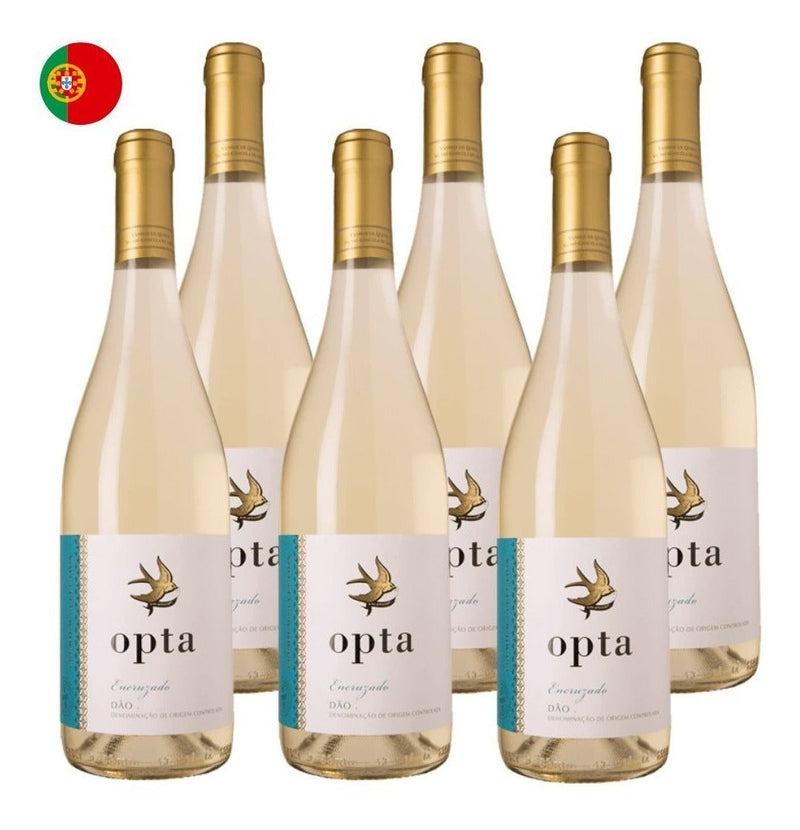 Kit 6 Vinhos Opta Dão Encruzado Branco Portugal 750ml